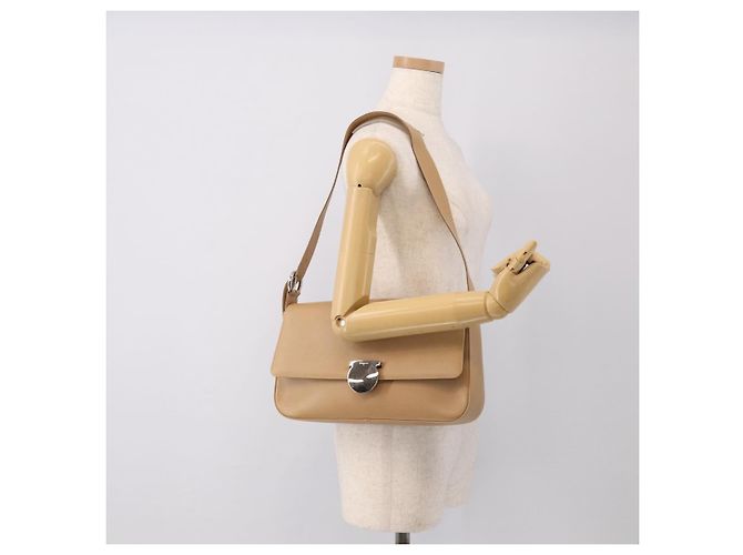 Salvatore Ferragamo Shoulder Bag Leather Beige Silver - vista 21
