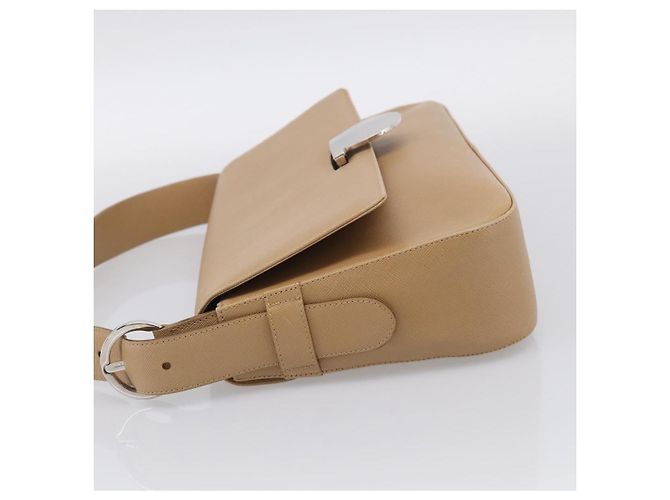 Salvatore Ferragamo Shoulder Bag Leather Beige Silver - vista 3