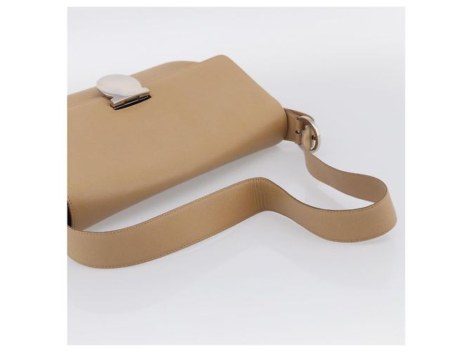 Salvatore Ferragamo Shoulder Bag Leather Beige Silver - vista 7