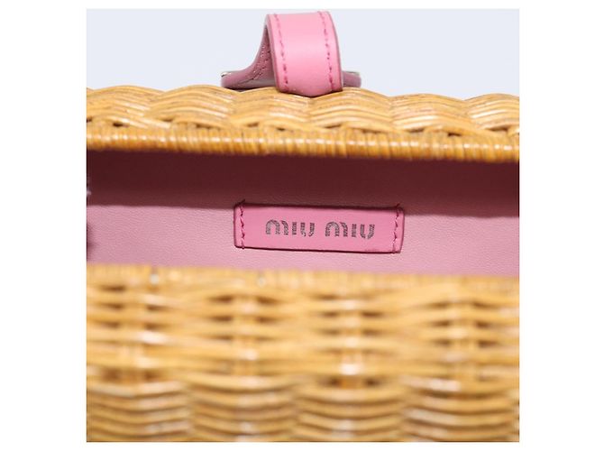 Miu Miu Sac en paille Sac à épaule Raffia Brown Silver - vue 22