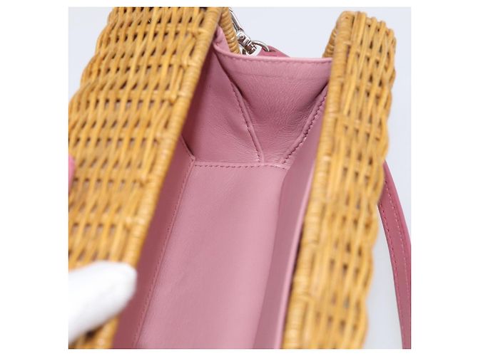Miu Miu Sac en paille Sac à épaule Raffia Brown Silver - vue 23