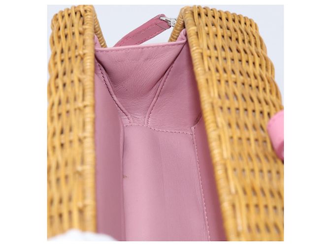 Miu Miu Sac en paille Sac à épaule Raffia Brown Silver - vue 24