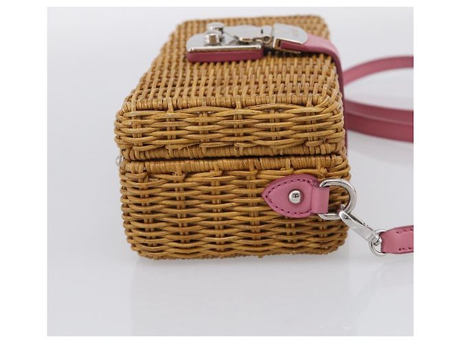 Miu Miu Sac en paille Sac à épaule Raffia Brown Silver - vue 4
