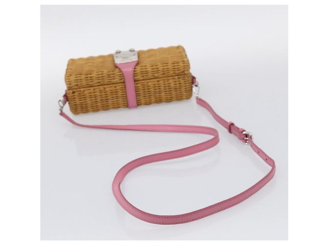Miu Miu Sac en paille Sac à épaule Raffia Brown Silver - vue 7