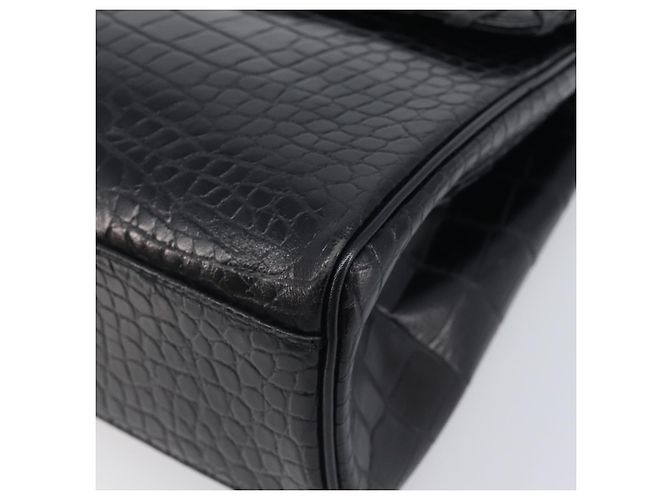 Autre Marque Saint Laurent Hand Bag Embossed Leather Black Gold - vista 10