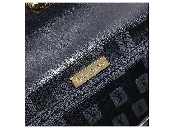 Autre Marque Saint Laurent Hand Bag Embossed Leather Black Gold - vista 18