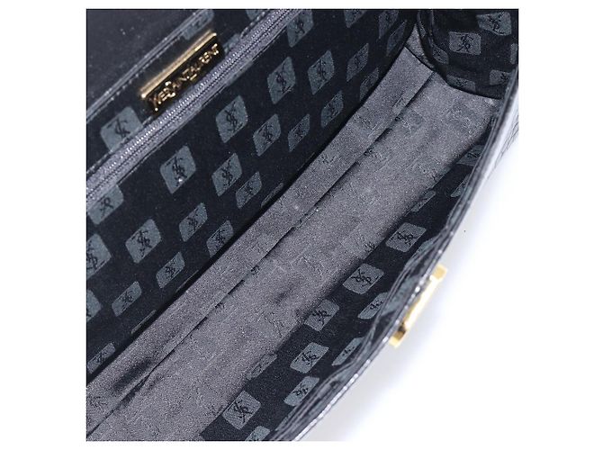 Autre Marque Saint Laurent Hand Bag Embossed Leather Black Gold - vista 19