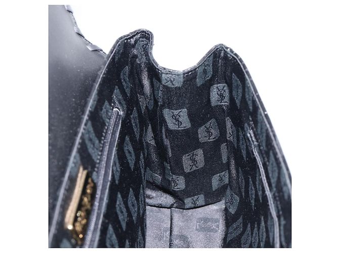 Autre Marque Saint Laurent Hand Bag Embossed Leather Black Gold - vista 20
