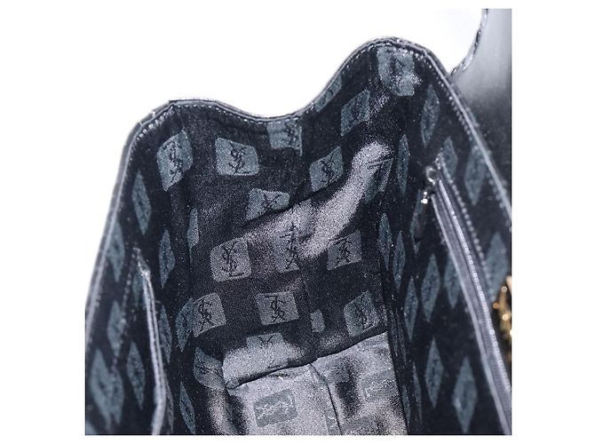 Autre Marque Saint Laurent Hand Bag Embossed Leather Black Gold - vista 21