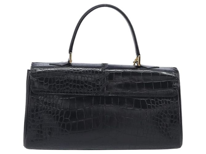 Autre Marque Saint Laurent Hand Bag Embossed Leather Black Gold - vista 3