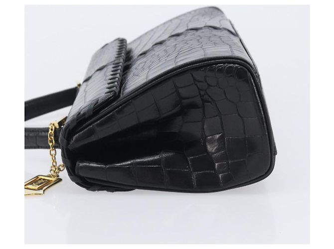 Autre Marque Saint Laurent Hand Bag Embossed Leather Black Gold - vista 5