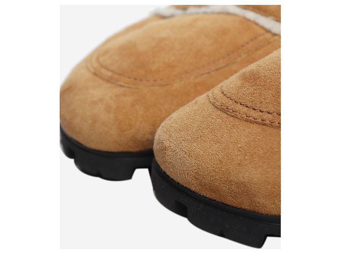 Prada Mules in camoscio beige e shearling - size EU 38 - vista 5
