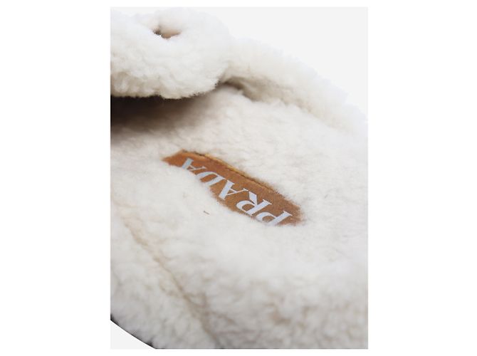 Prada Mules in camoscio beige e shearling - size EU 38 - vista 6