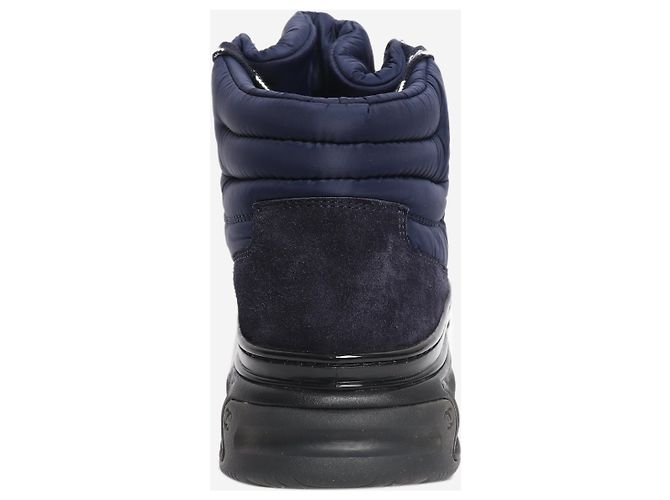 Chanel Sneakers alte in nylon e camoscio blu navy - taglia EU 39.5 - vista 3