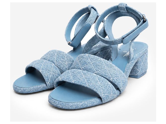 Chanel Sandales en denim matelassé bleu - size EU 40 - vue 2