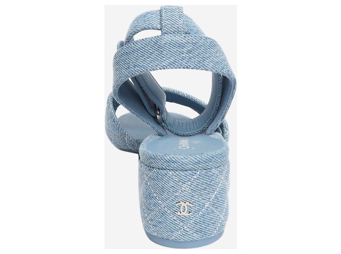 Chanel Sandales en denim matelassé bleu - size EU 40 - vue 3