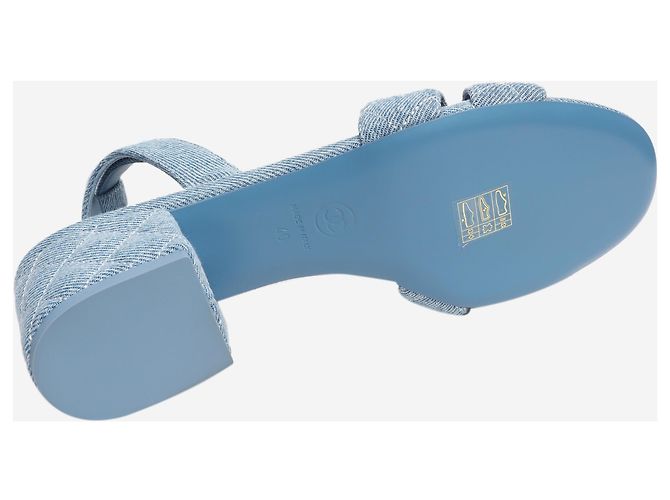 Chanel Sandales en denim matelassé bleu - size EU 40 - vue 5