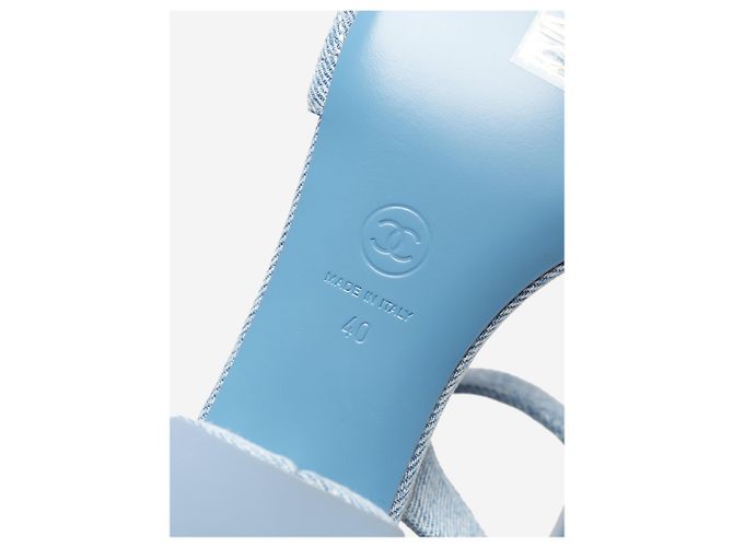 Chanel Sandales en denim matelassé bleu - size EU 40 - vue 6