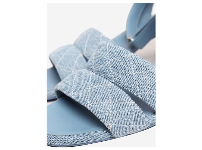 Chanel Sandales en denim matelassé bleu - size EU 40 - vue 7