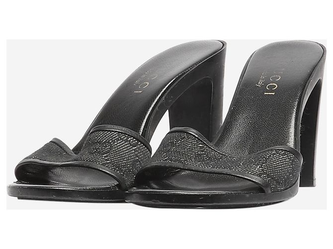Gucci Absatz-Mules aus schwarzem Denim - Ansicht 2