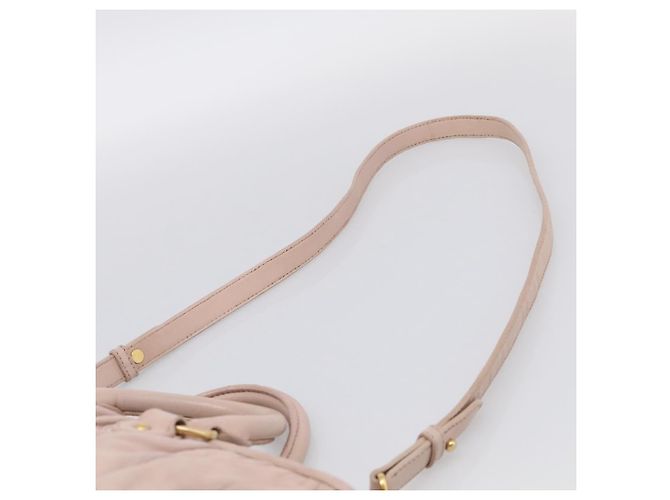 Miu Miu Matelasse Hand Bag Leather 2way Pink Gold - vista 15