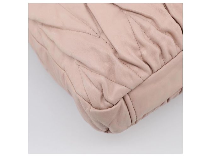 Miu Miu Matelasse Hand Bag Leather 2way Pink Gold - vista 19