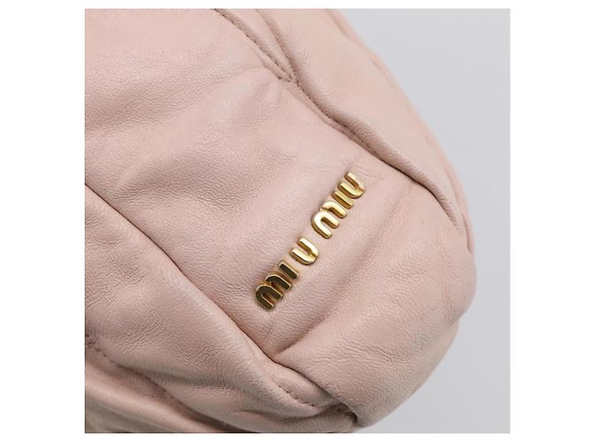 Miu Miu Matelasse Hand Bag Leather 2way Pink Gold - vista 20