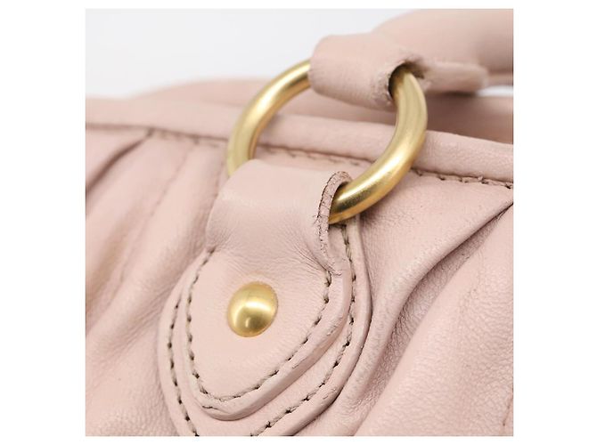 Miu Miu Matelasse Hand Bag Leather 2way Pink Gold - vista 21