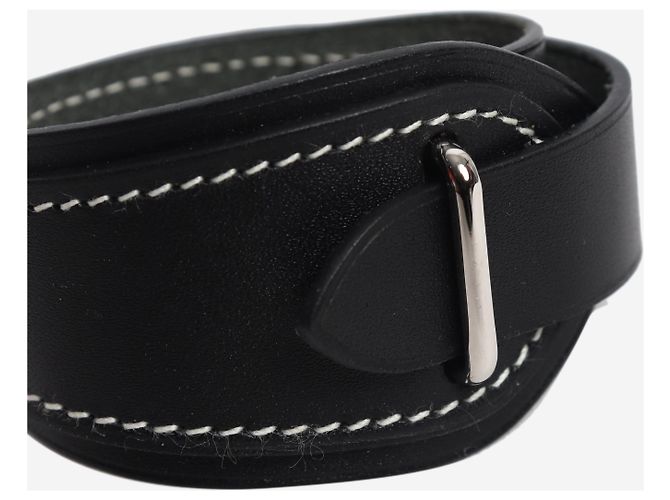 Hermès Pulsera wrap de cuero negro - vista 4