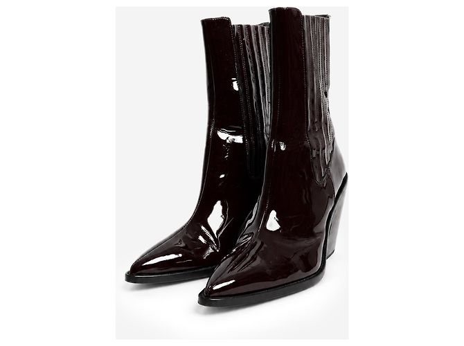 Iro Botas cowboy de piel charol burdeos - talla EU 40 - vista 2