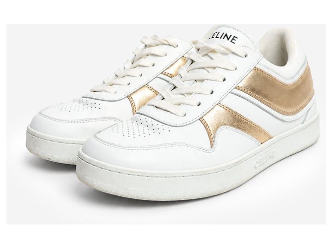 Céline Sneakers in pelle bianca e oro - size EU 37 - vista 2