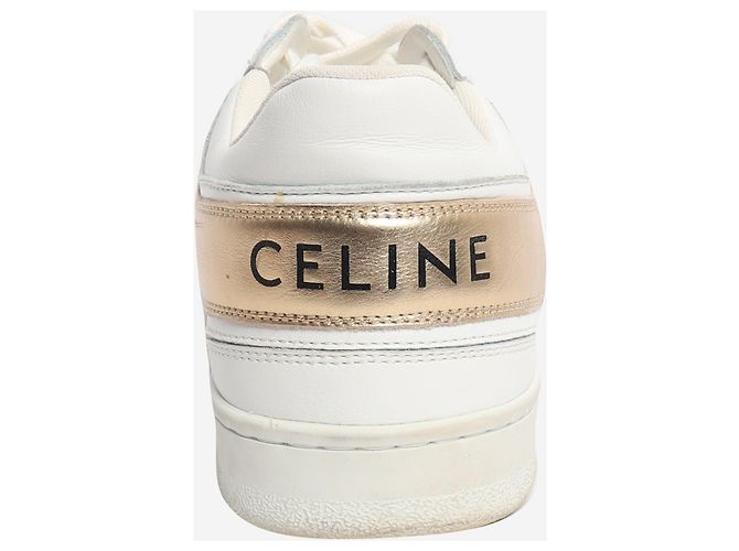 Céline Sneakers in pelle bianca e oro - size EU 37 - vista 3