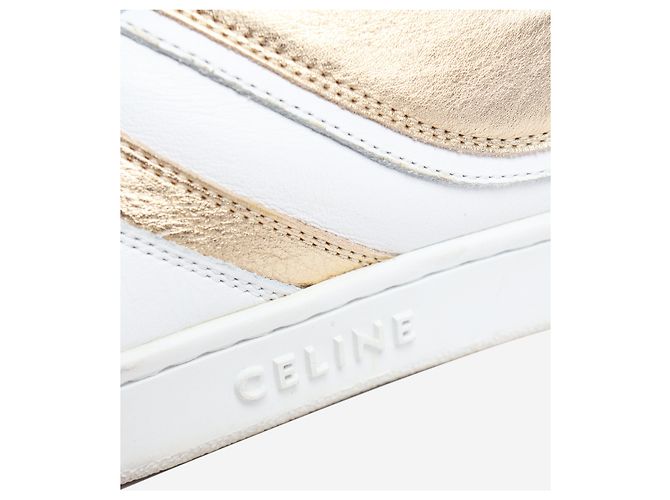 Céline Sneakers in pelle bianca e oro - size EU 37 - vista 6