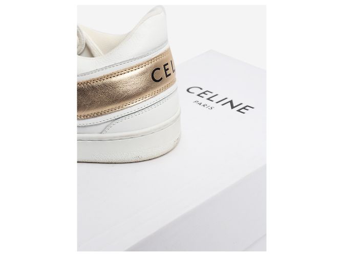 Céline Sneakers in pelle bianca e oro - size EU 37 - vista 8