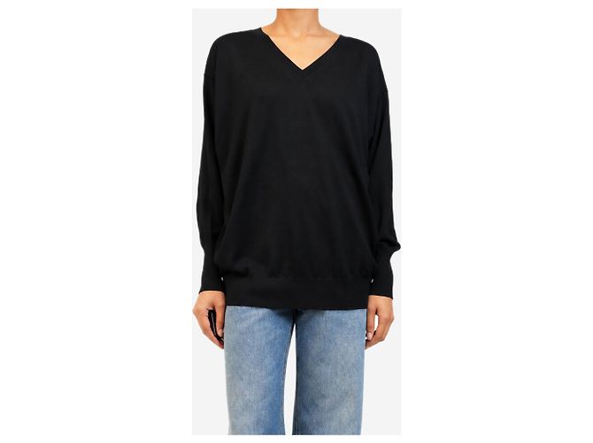 Stella Mc Cartney Schwarzer V-Ausschnitt Pullover - Größe XS - Ansicht 3