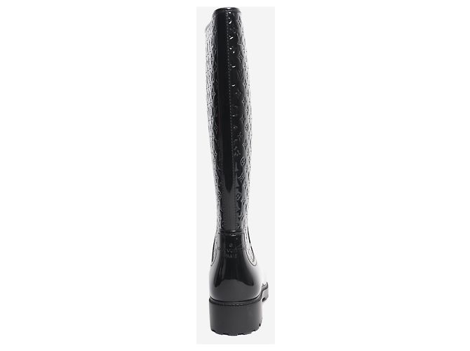 Louis Vuitton Botas de lluvia Drops Monogram grabadas en negro - size EU 36 - vista 3