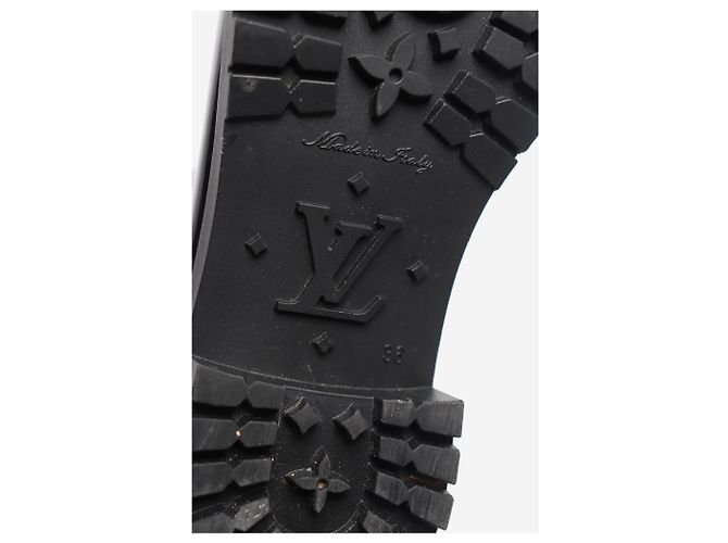 Louis Vuitton Botas de lluvia Drops Monogram grabadas en negro - size EU 36 - vista 5