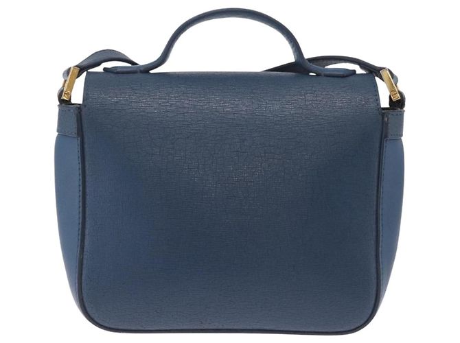 FENDI Hand Bag Leather 2way Blue Gold Tone 8M0321 - vista 2