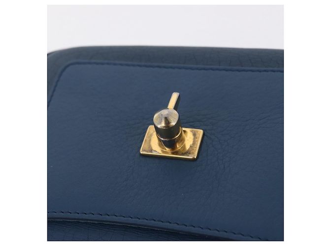 FENDI Hand Bag Leather 2way Blue Gold Tone 8M0321 - vista 24