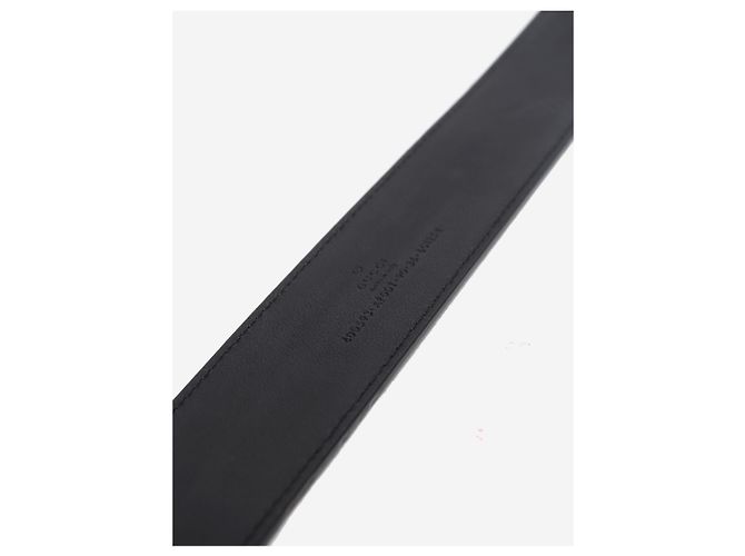Gucci Ceinture large GG Marmont en cuir noir - vue 4