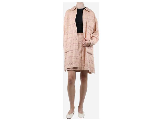 Chanel Completo giacca e gonna in tweed rosa - size UK 8 - vista 3