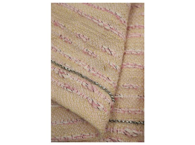 Chanel Completo giacca e gonna in tweed rosa - size UK 8 - vista 5