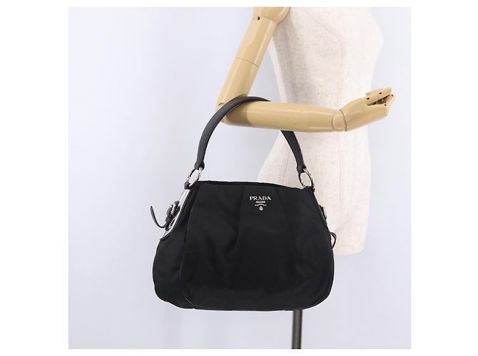 PRADA Bolso de Hombro Nylon Black Silver - vista 25
