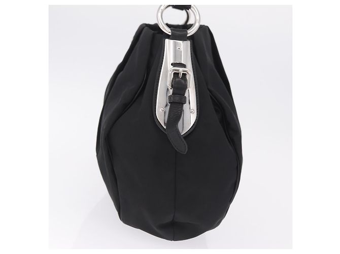 PRADA Bolso de Hombro Nylon Black Silver - vista 3