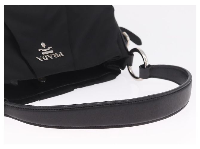 PRADA Bolso de Hombro Nylon Black Silver - vista 7