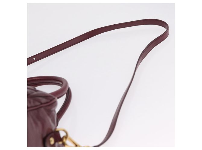 Miu Miu Matelasse Hand Bag Leather 2way Red Gold - vista 11