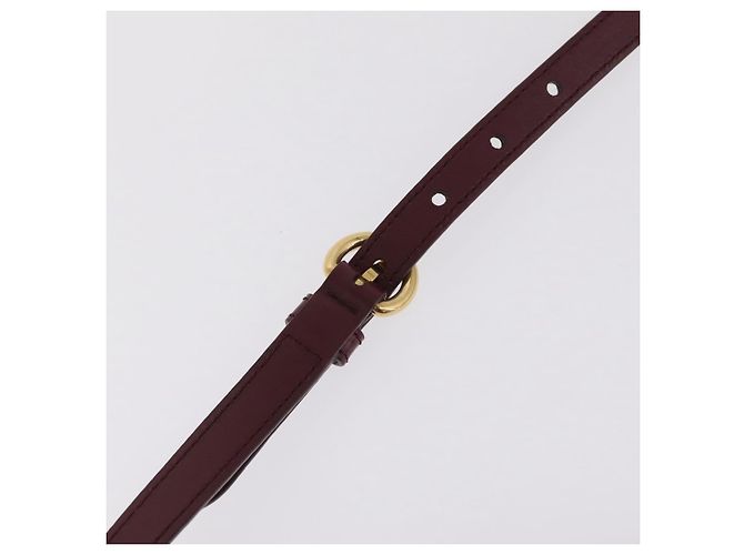 Miu Miu Matelasse Hand Bag Leather 2way Red Gold - vista 12