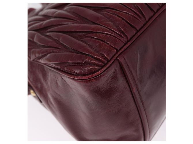 Miu Miu Matelasse Hand Bag Leather 2way Red Gold - vista 19