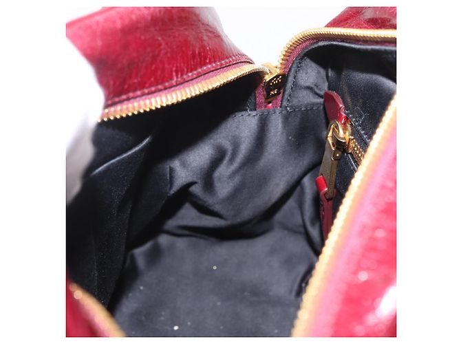 Miu Miu Matelasse Hand Bag Leather 2way Red Gold - vista 26