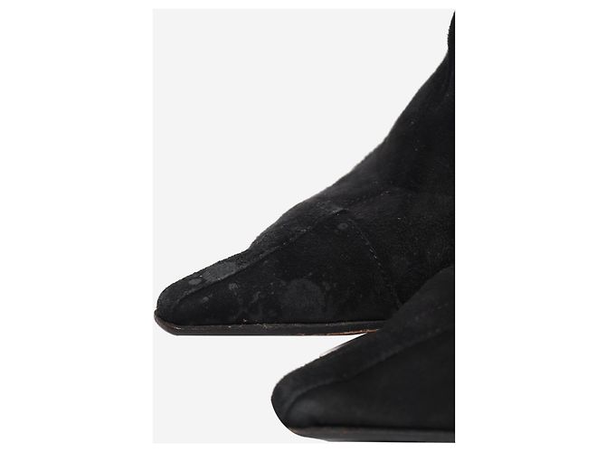 Chanel Bottes hautes en daim noir - taille EU 35.5 - vue 4